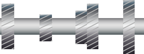 layshaft with 5 various size gears