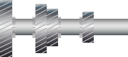 mainshaft with 4 various size gears