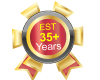 gold rosette 35 plus years established